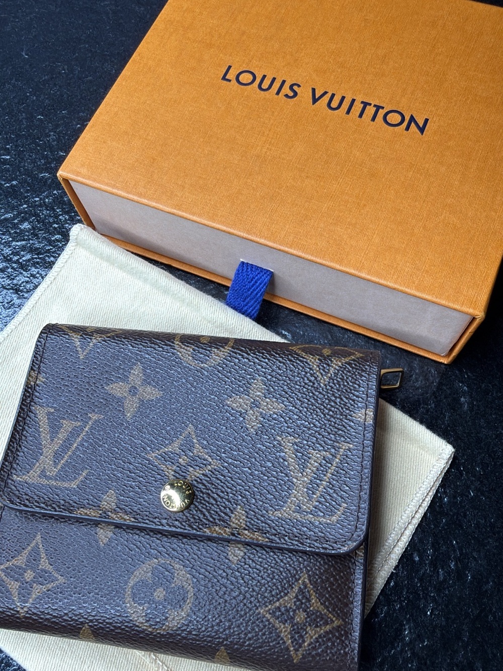 Louis Vuitton Monogram Wallet in Brown with Gold Snap